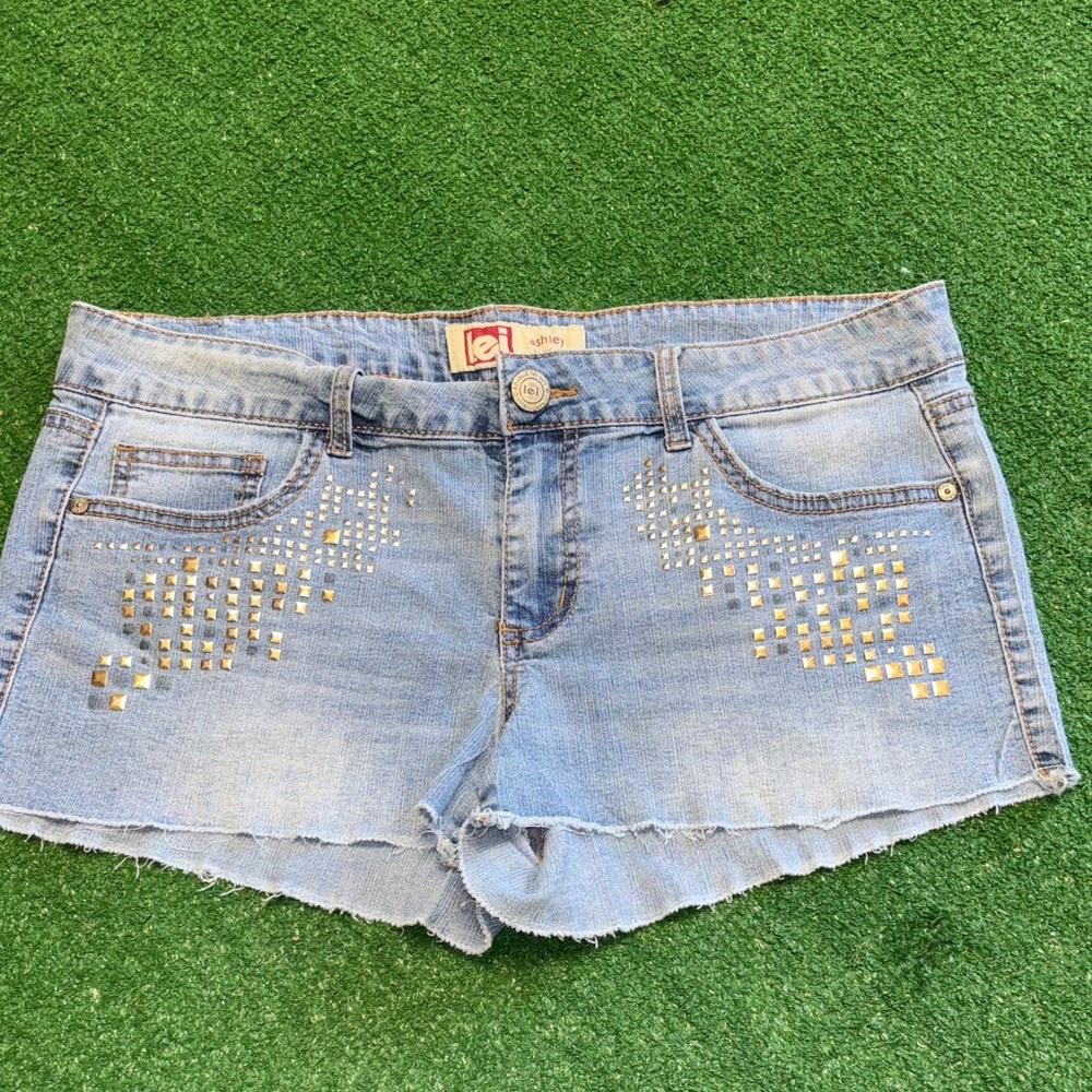 LEI Light Blue Jean Shorts with Gold Accents